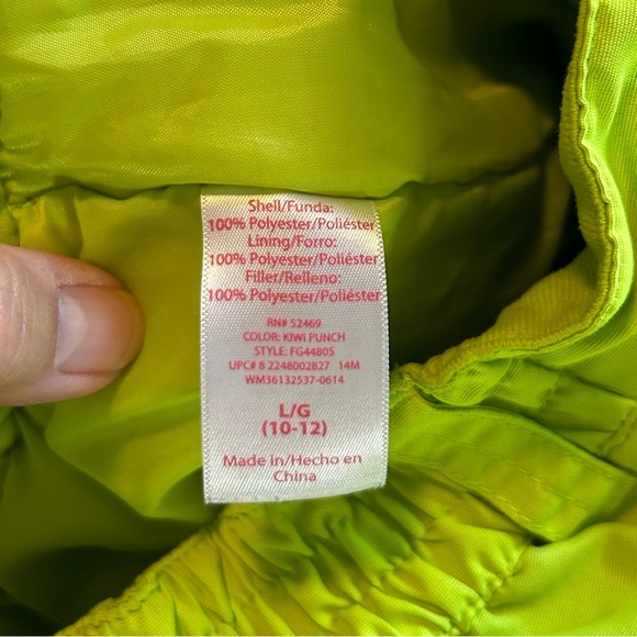Lime green ski/snow pants with elastic waist size 10-12 - Picture 6 of 6